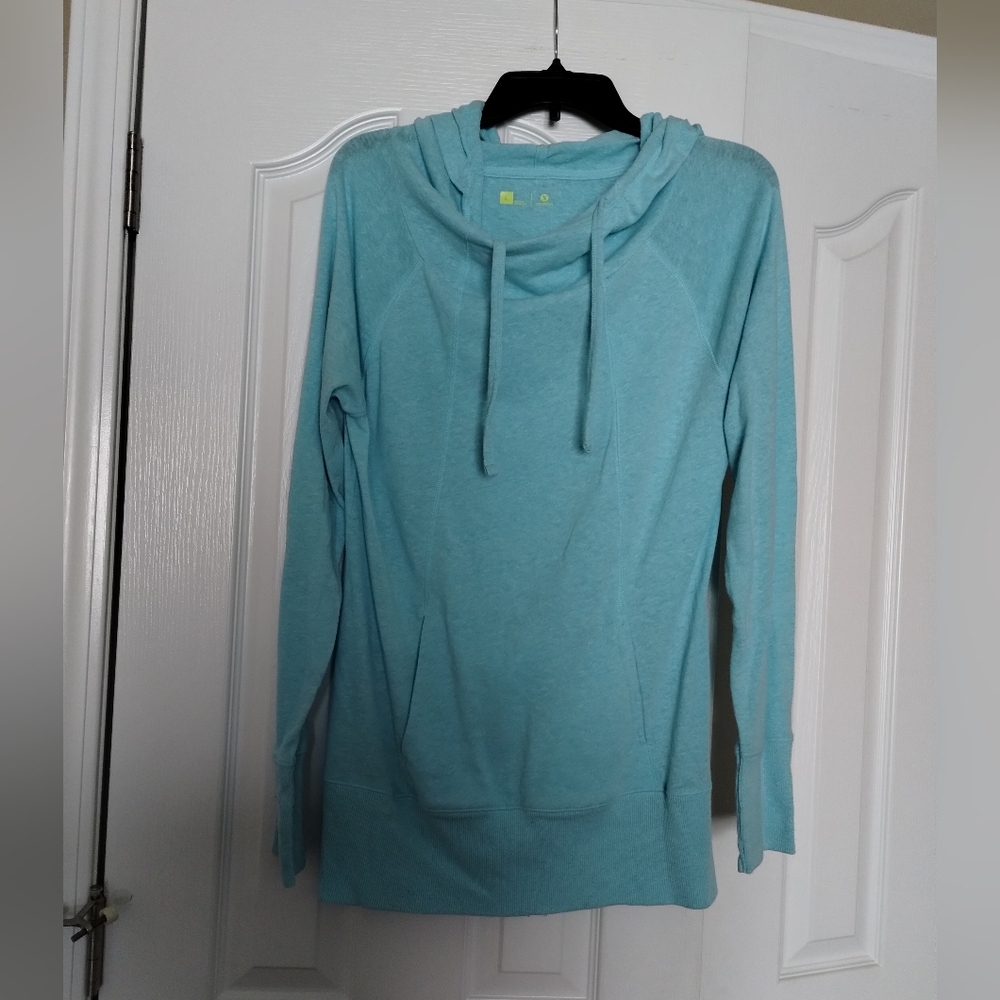 Xersion Aqua Hooded Sweatshirt Size L